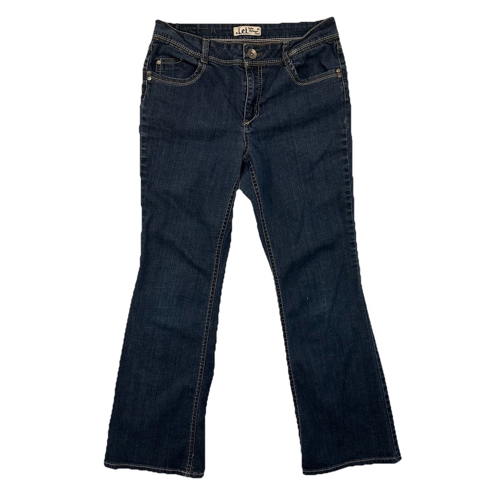 LEI Sophia Hip Hugger Flare Jeans Juniors 13 Blue Y2K Low Rise Stretch Denim‎